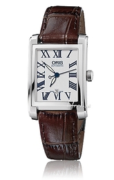 Oris Culture Rectangular Date Srebrny/Skóra 24.5x38 mm 01 561 7656 4071-07 5 17 70FC
