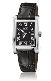 Oris Culture Rectangular Date Czarny/Skóra 24.5x38 mm 01 561 7656 4074-07 5 17 71FC