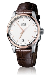 Oris Culture Classic Date Srebrny/Skóra Ø37 mm 733 7578 4351 LS