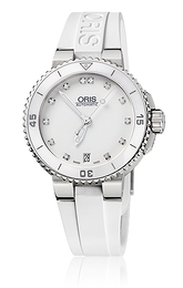 Oris Divers Aquis Date Diamonds Biały/Guma Ø36 mm 01 733 7652 4191-07 4 18 31