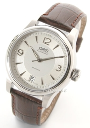 Oris Classic Srebrny/Skóra Ø37 mm 733 7578 4061 LS