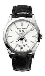 Patek Philippe Complicated Annual Calender Srebrny/Skóra Ø38 mm 5396G/011