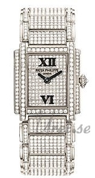 Patek Philippe Twenty~4 Zestaw diamentów/18 karatowe białe złoto 26x22 mm 4909/50G/001