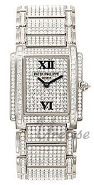 Patek Philippe Twenty~4 Zestaw diamentów/18 karatowe białe złoto 30x25 mm 4910/51G/001