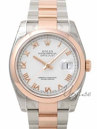 Rolex Datejust Gold/Steel Biały/18 karatowe różowe złoto Ø36 mm 116201-0093