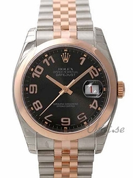 Rolex Datejust Gold/Steel Czarny/18 karatowe różowe złoto Ø36 mm 116201-0069