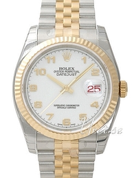 Rolex Datejust Gold/Steel Biały/18 karatowe żółte złoto Ø36 mm 116233/13