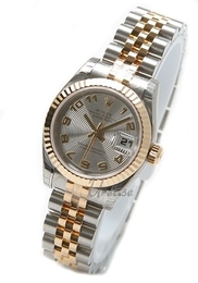 Rolex Lady Oyster Perpetual Srebrny/18 karatowe żółte złoto Ø26 mm 179173/22
