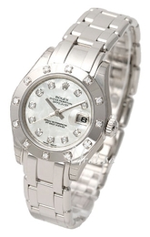 Rolex Lady Datejust Pearlmaster Biały/18 karatowe białe złoto Ø29 mm 80319-0039