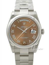 Rolex Day-Date Brązowy/18 karatowe białe złoto Ø36 mm 118209/2