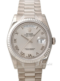 Rolex Day-Date Srebrny/18 karatowe białe złoto Ø36 mm 118239-0082