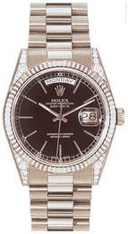 Rolex Day-Date Czarny/18 karatowe białe złoto Ø36 mm 118339