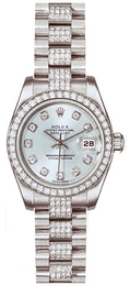 Rolex Lady Oyster Perpetual Srebrny/Platyna Ø26 mm 179136