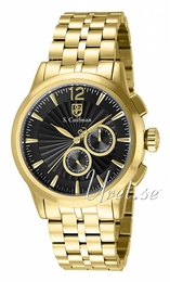 S.Coifman Dress Czarny/Stal w odcieniu złota Ø43 mm SC0270