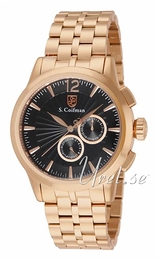S.Coifman Czarny/Stal w kolorze różowego złota Ø43 mm SC0272