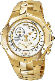 Seiko Chronograph Biały/Stal w odcieniu złota Ø42 mm SNL038P1