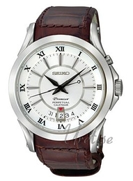 Seiko Premier Srebrny/Skóra Ø40 mm SNQ105P1