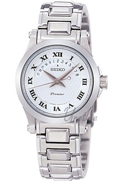 Seiko Premier Biały/Stal Ø36 mm SXD675P1
