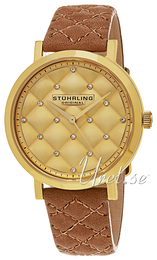 Stührling Original Vogue Audrey Żółte złoto/Skóra Ø38 mm 462.02