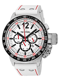 TW Steel Ceo Canteen Biały/Skóra Ø45 mm CE1013